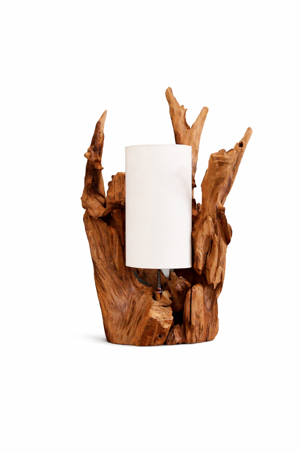 Tisch Wurzellampe BION Höhe 70 cm | Lampenschirm: Natur