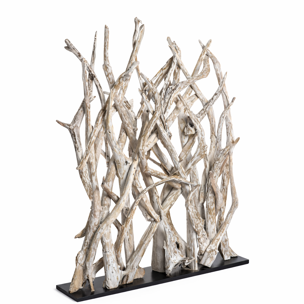 Holz Raumteiler RANTING - white wash