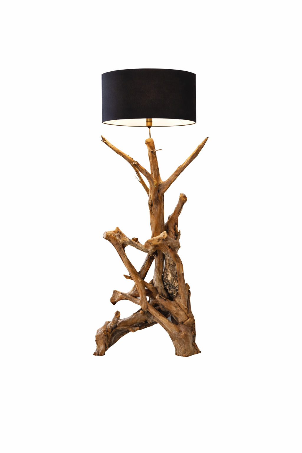 Standlampe Teak Wurzel RIAZ  | inkl. Lampenschirm