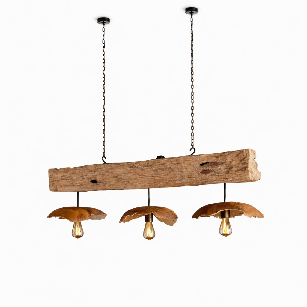 Teak Deckenlampe FLORENT 130 cm