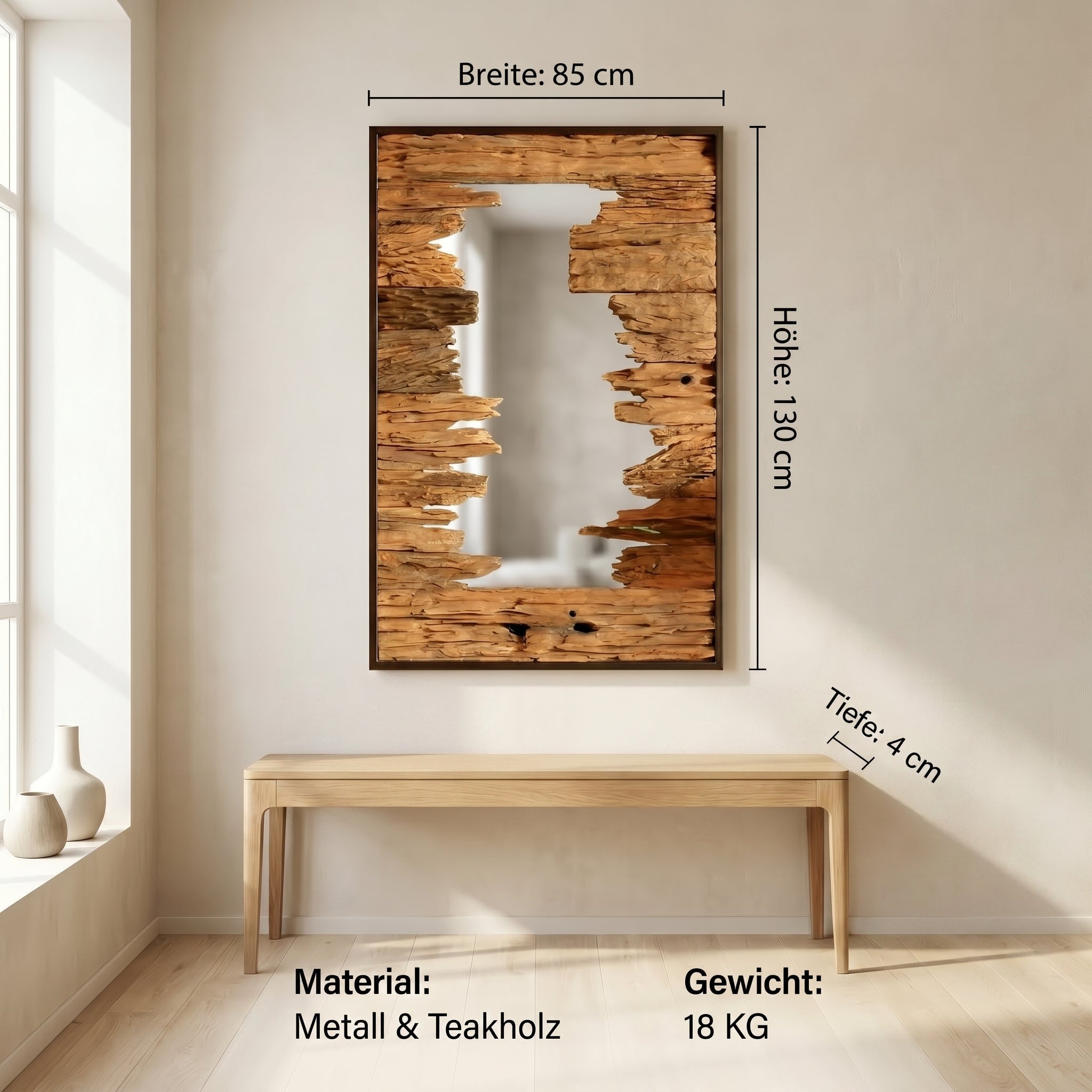 Wurzel Spiegel BELMONT 130 x 85 cm