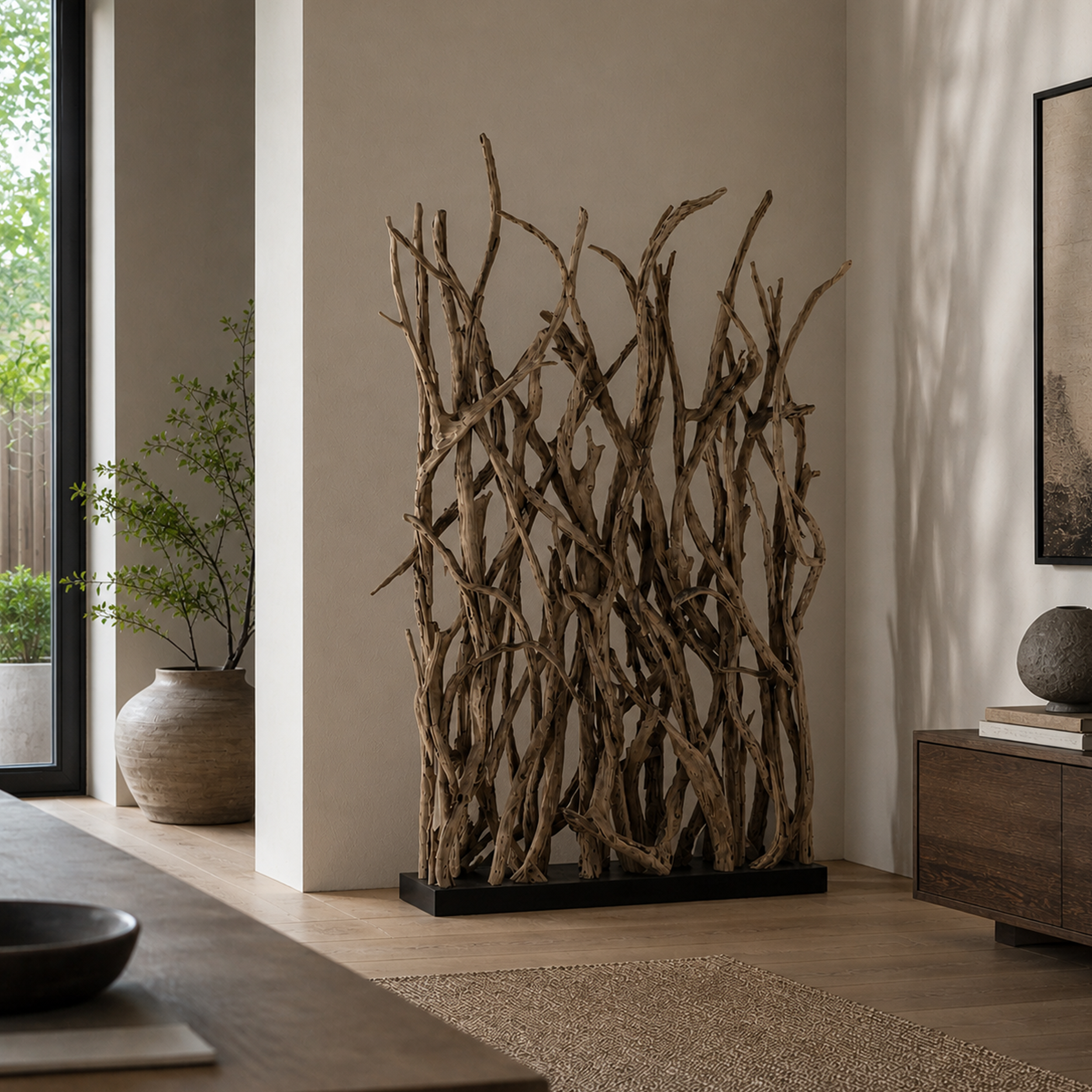 Design Raumteiler BLUMA mit Beleuchtung im Sockel