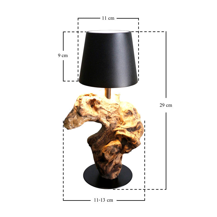 LED Tischlampe kabellos Holz