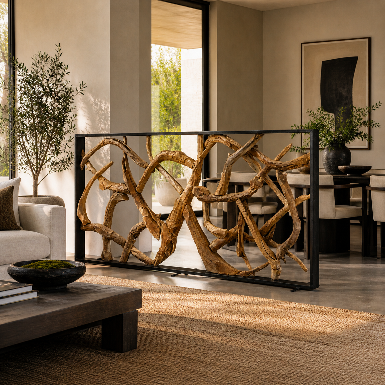 MAZE Holz Raumteiler 220 cm x 100cm