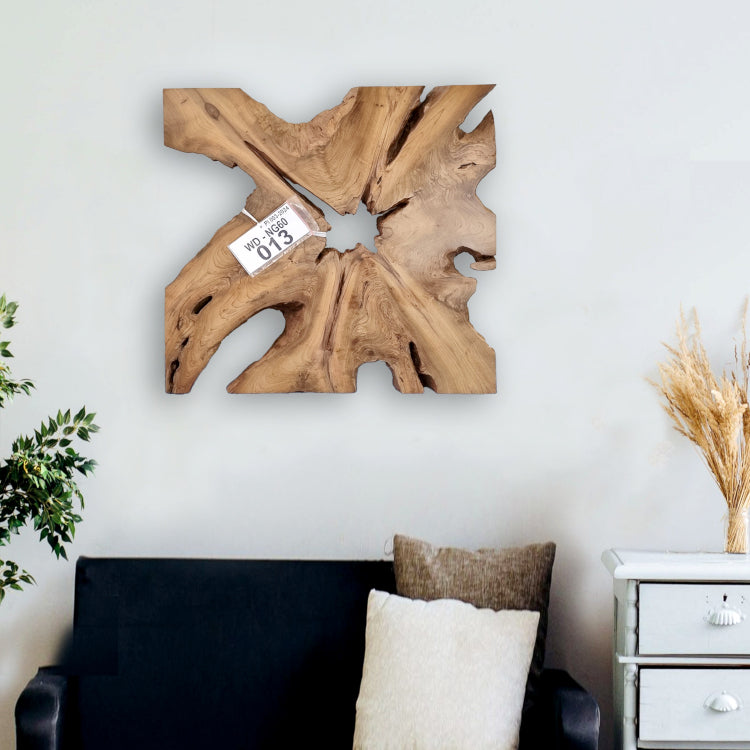 Wandbild NAGA 60cm x 60cm aus Teak Holz