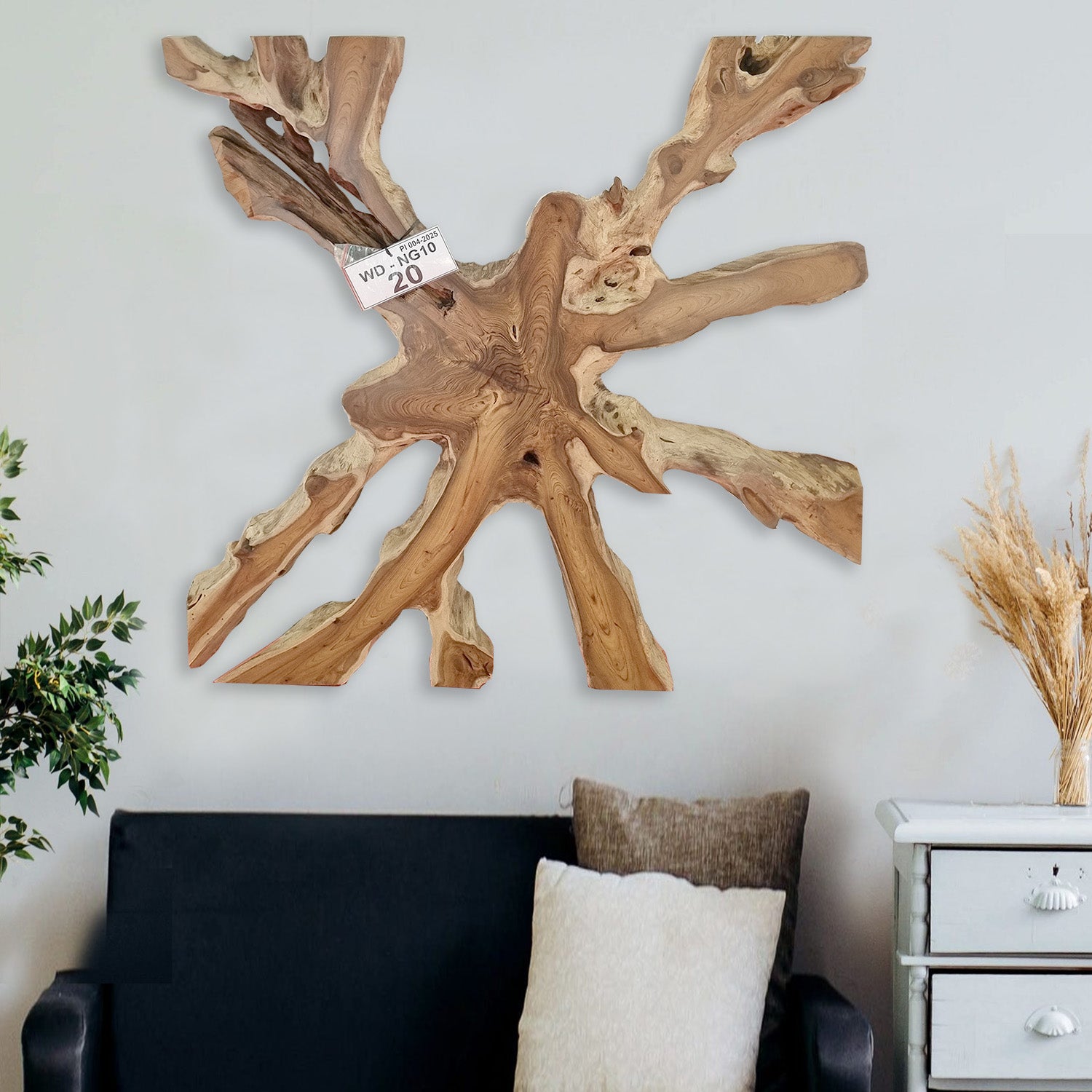 Wandbild NAGA 100cm x 100cm aus Teak Holz
