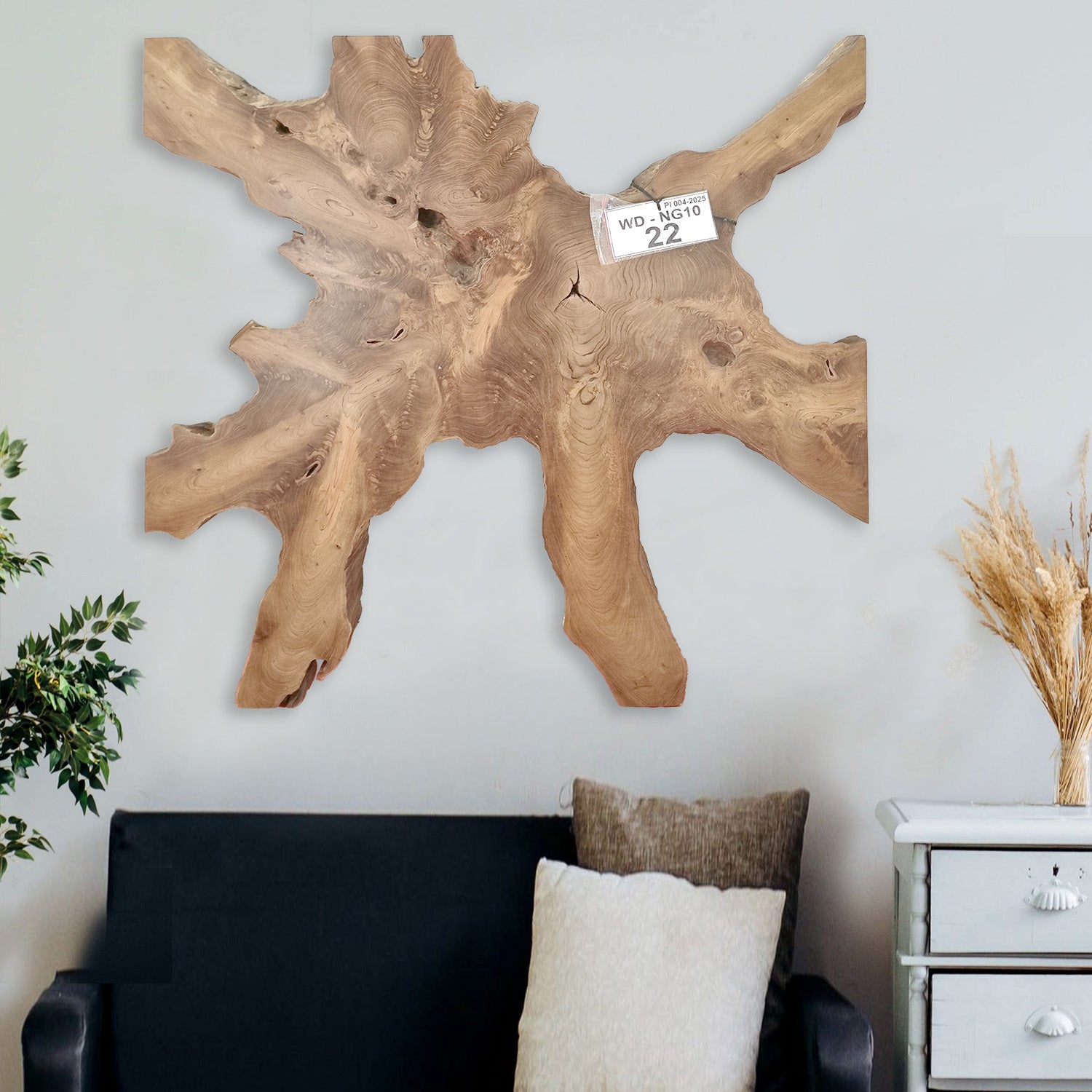 Wandbild NAGA 100cm x 100cm aus Teak Holz