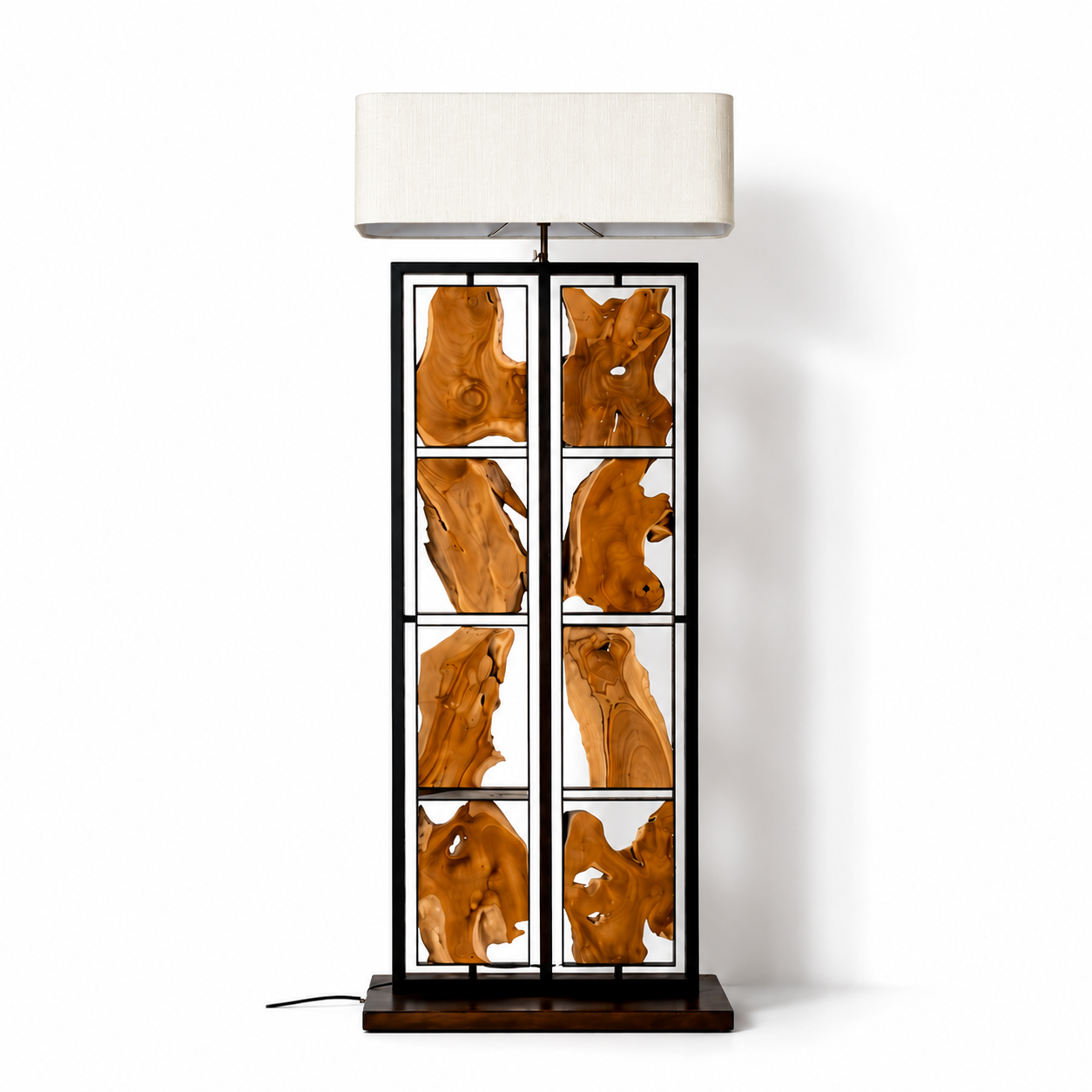 Stehlampe Teakholz RUBIX  | Höhe 170 cm