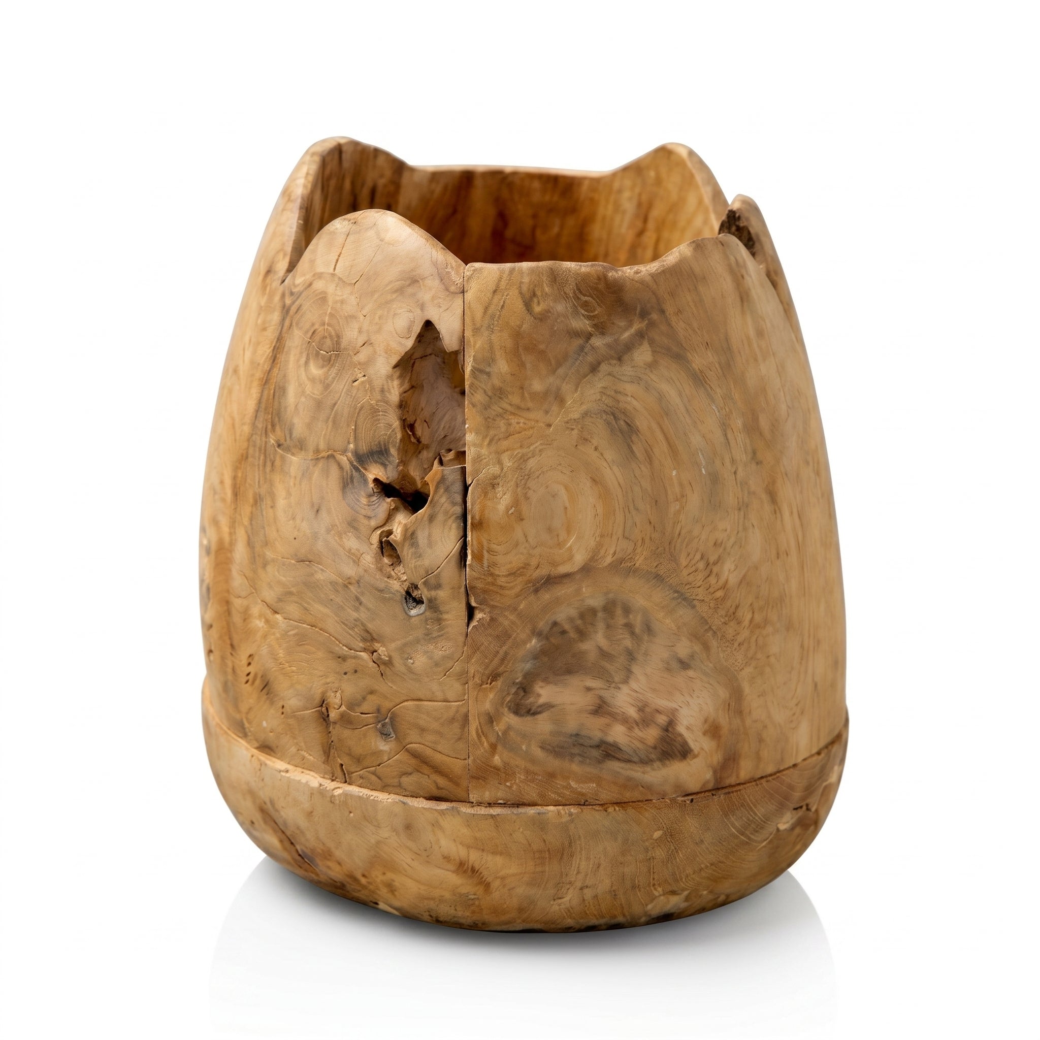 Teakholz Vase SAXON Höhe 35 cm