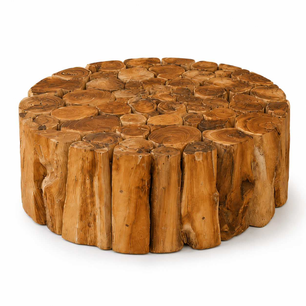Massivholz Teak Couchtisch BEGA Ø 80 cm