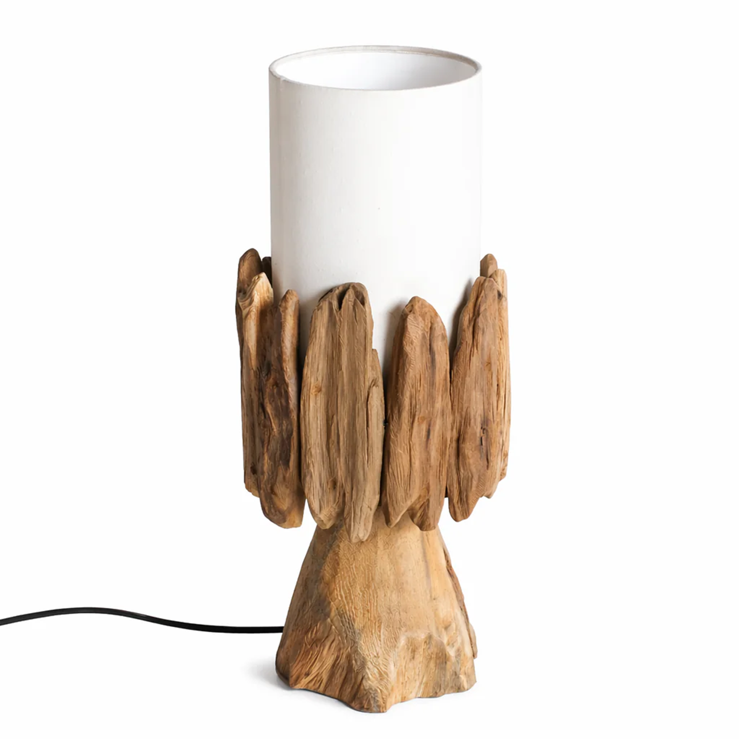 Tisch Wurzellampe Belmiro Höhe 55 cm | Lampenschirm Natur