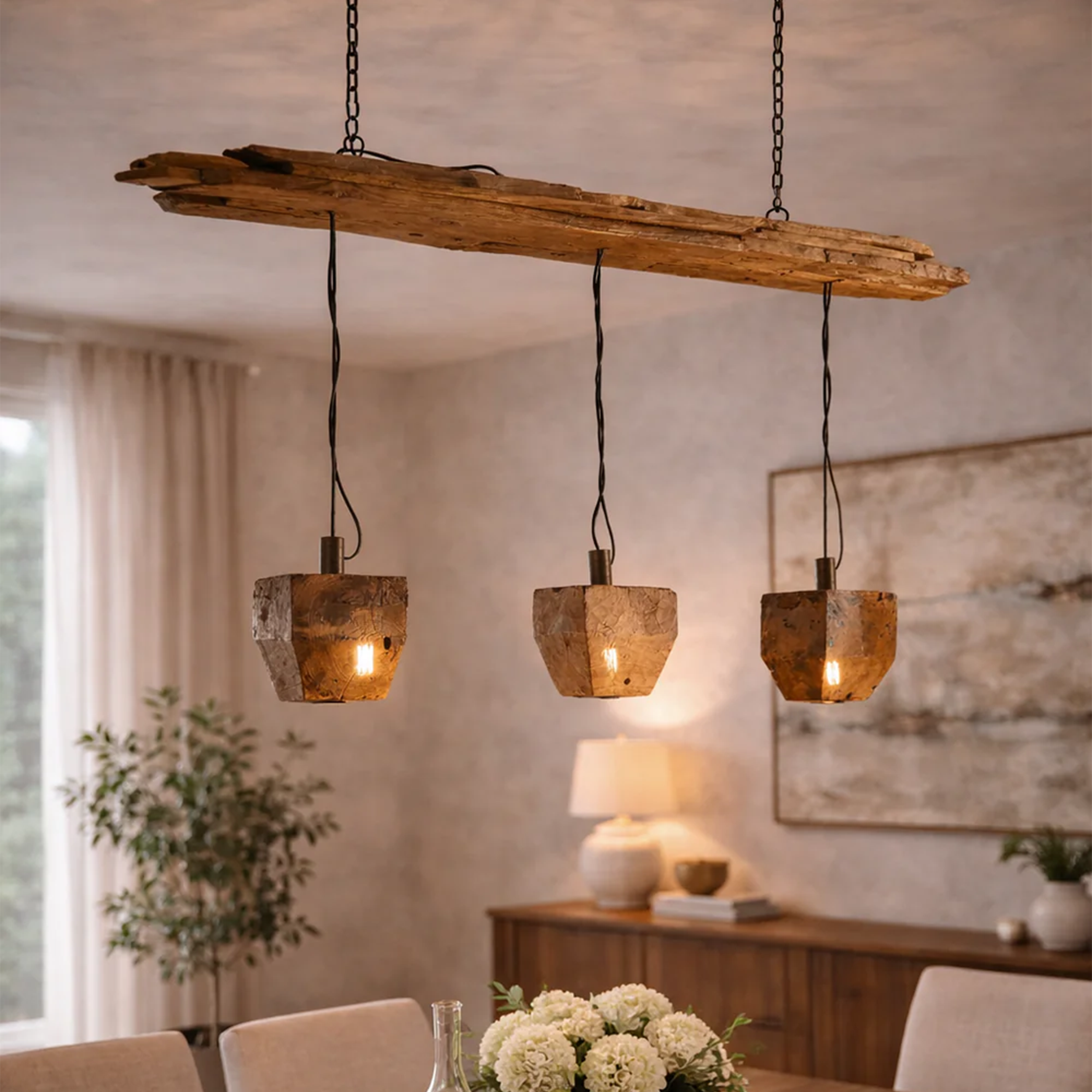 Treibholz Pendelleuchte LUMEN 120cm