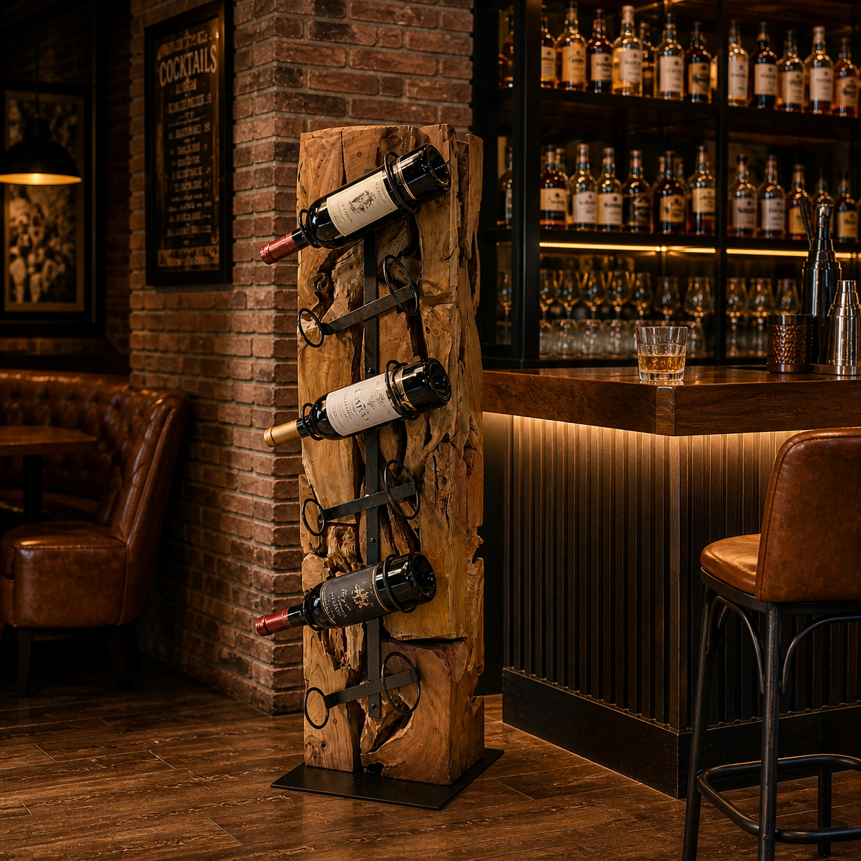 Weinregal XILON Weinständer Holz massiv 100 cm