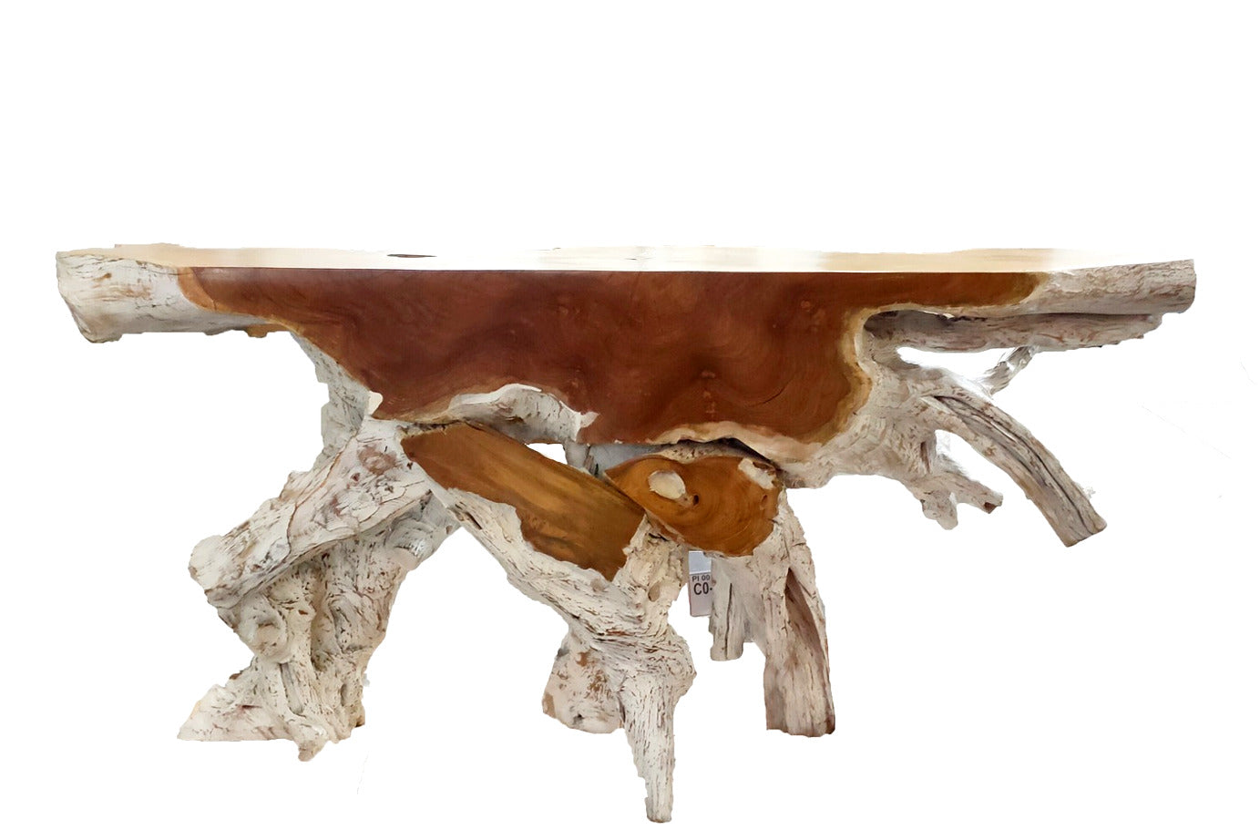 NAGA Wurzel Sideboard 160 cm - white washed | inkl. Glasplatte