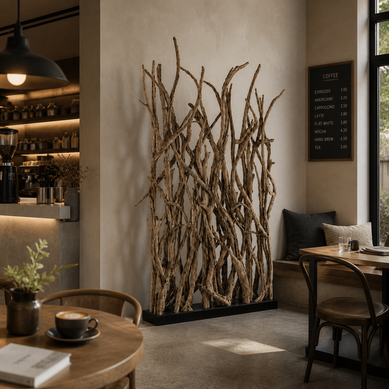 Design Raumteiler BLUMA mit Beleuchtung im Sockel