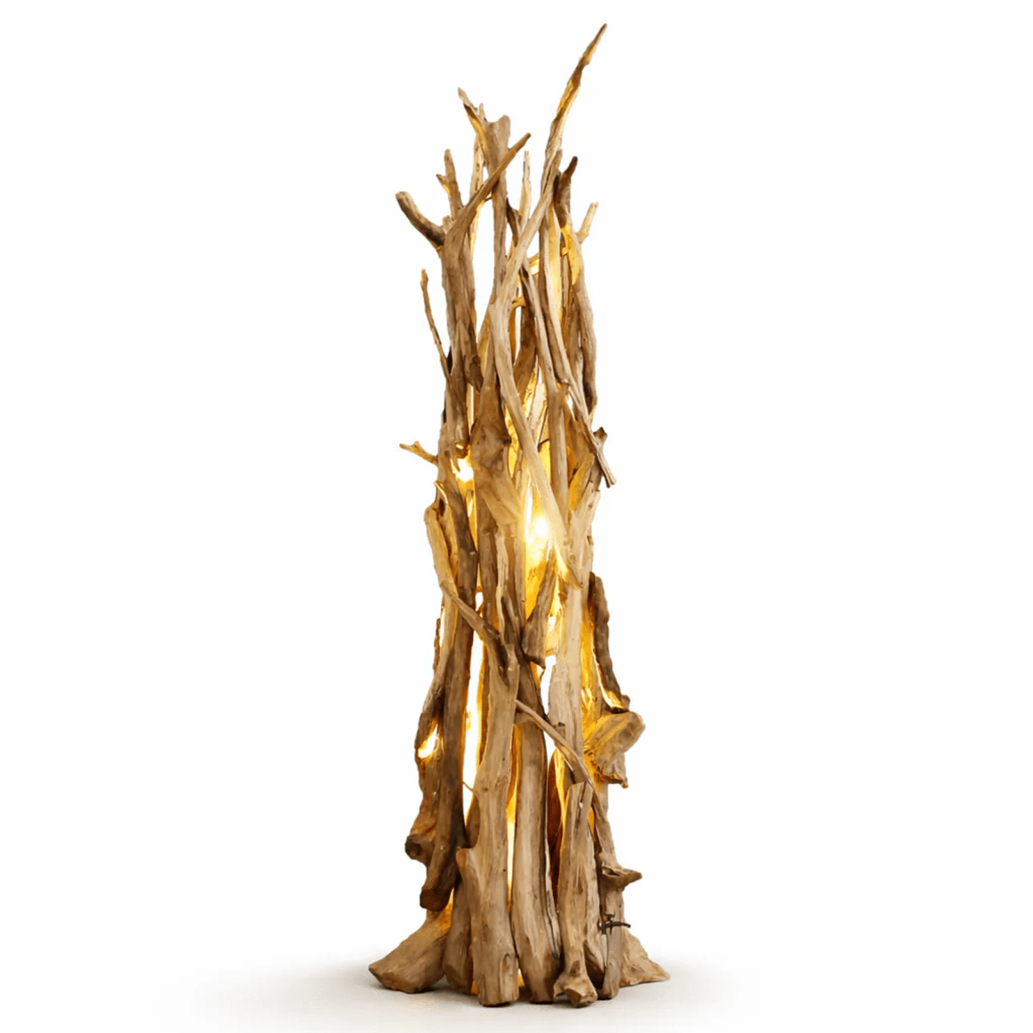 Designová stojací lampa ACE z teakového kořenového dřeva