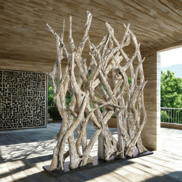 Holz Raumteiler RANTING XL white wash