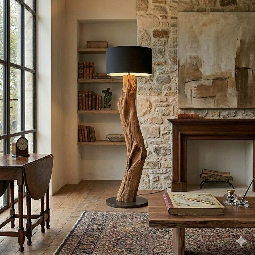 Standlampe Holzstamm KENYON Höhe 160 cm