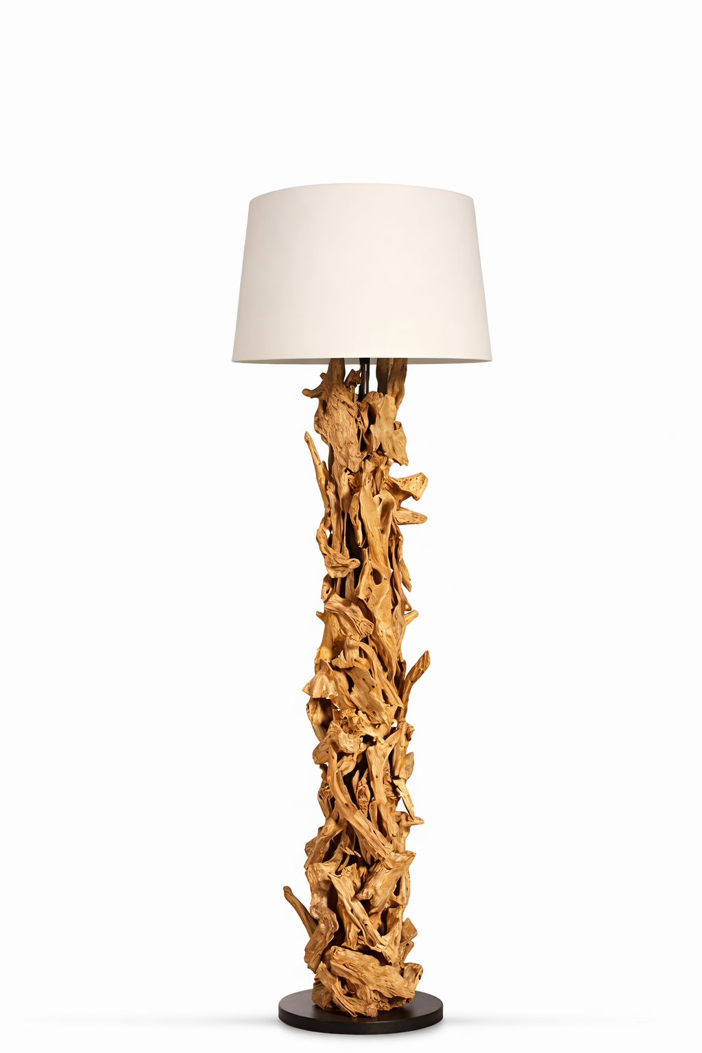 Stehlampe Treibholz CLEON  | Höhe 165 cm | Lampenschirm Natur