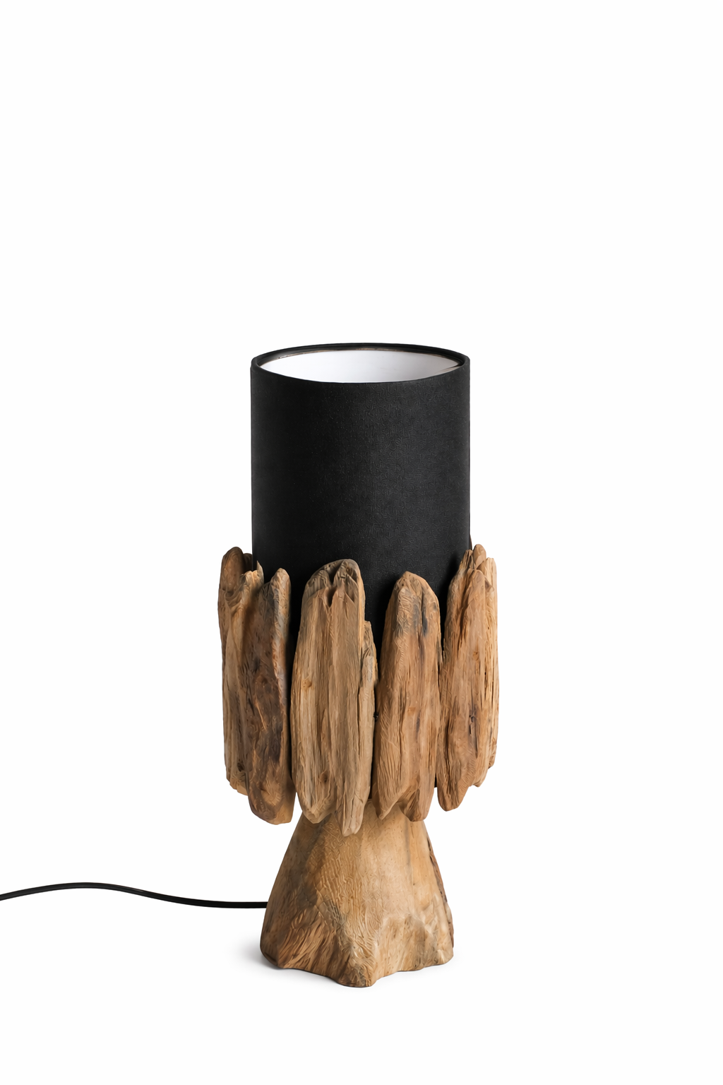 Tisch Wurzellampe Belmiro Höhe 55 cm | Lampenschirm Schwarz