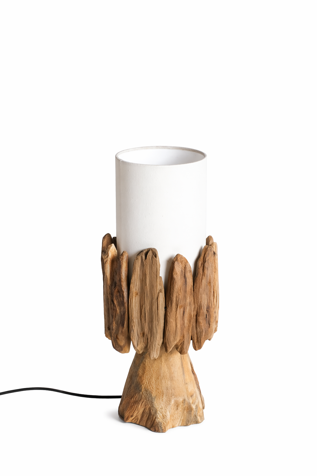 Tisch Wurzellampe Belmiro Höhe 55 cm | Lampenschirm Natur