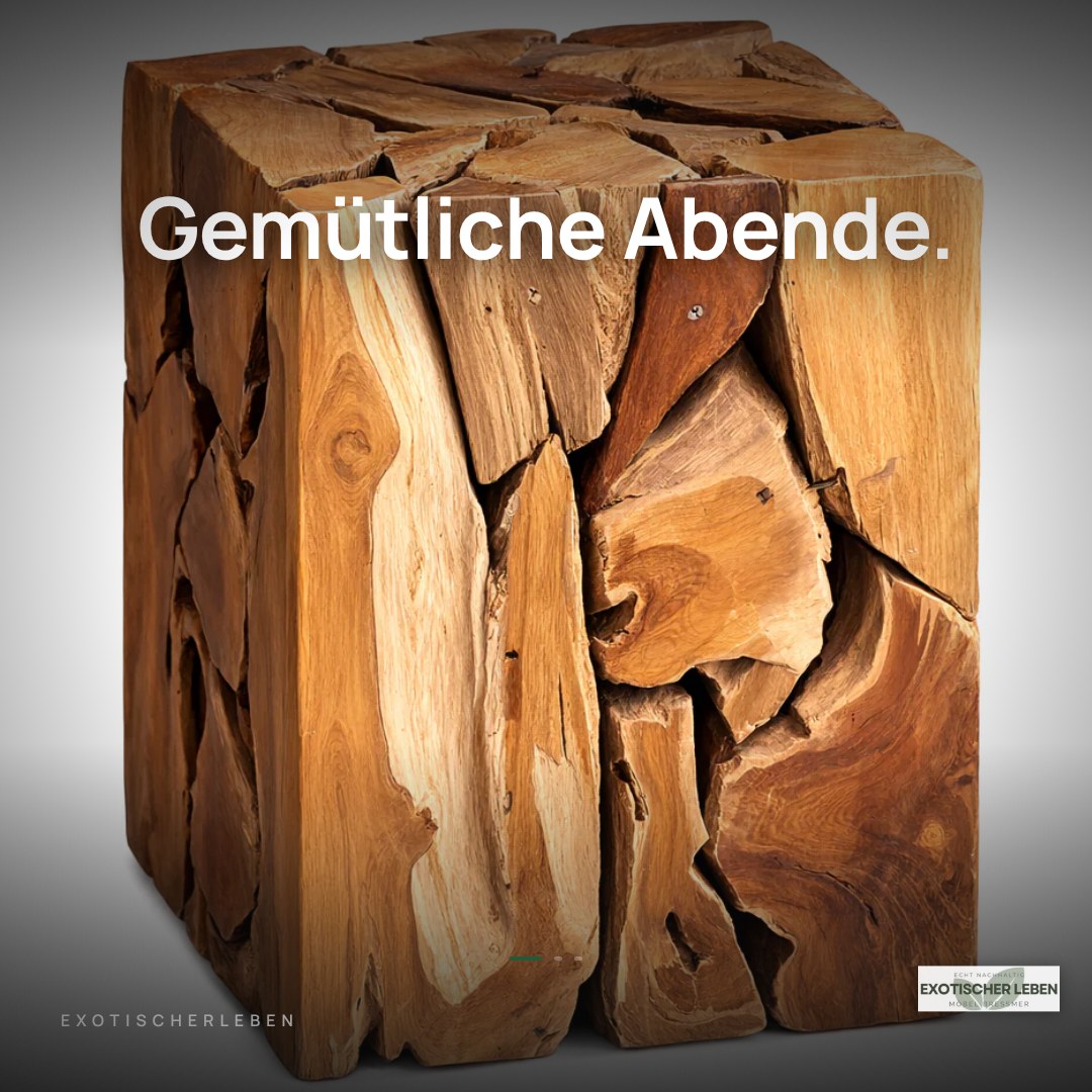 Design Wurzel Holzsäule NAGA Quadrat | Höhe 40 cm