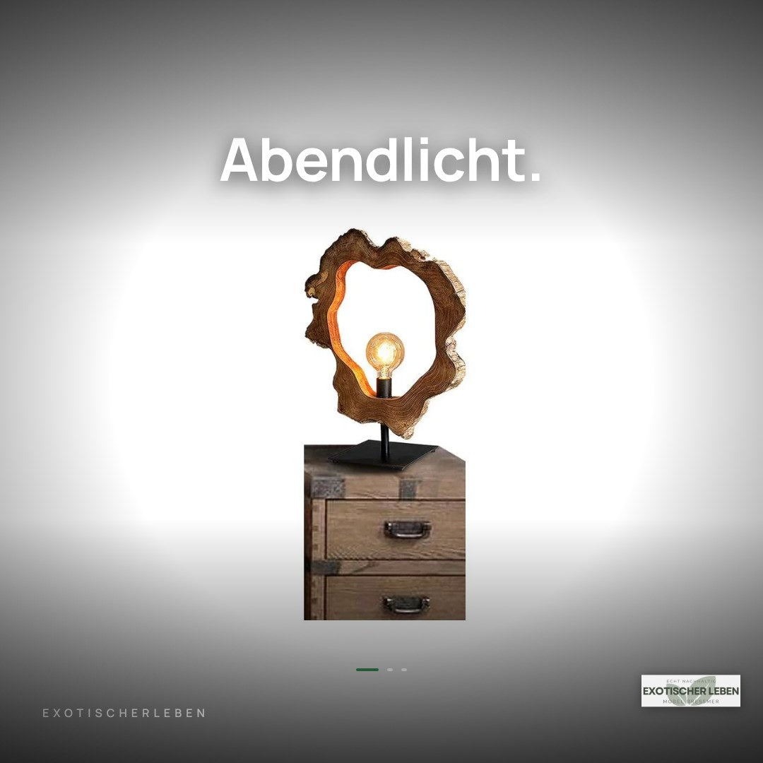 Holz Tischlampe NATURA Baumscheibe