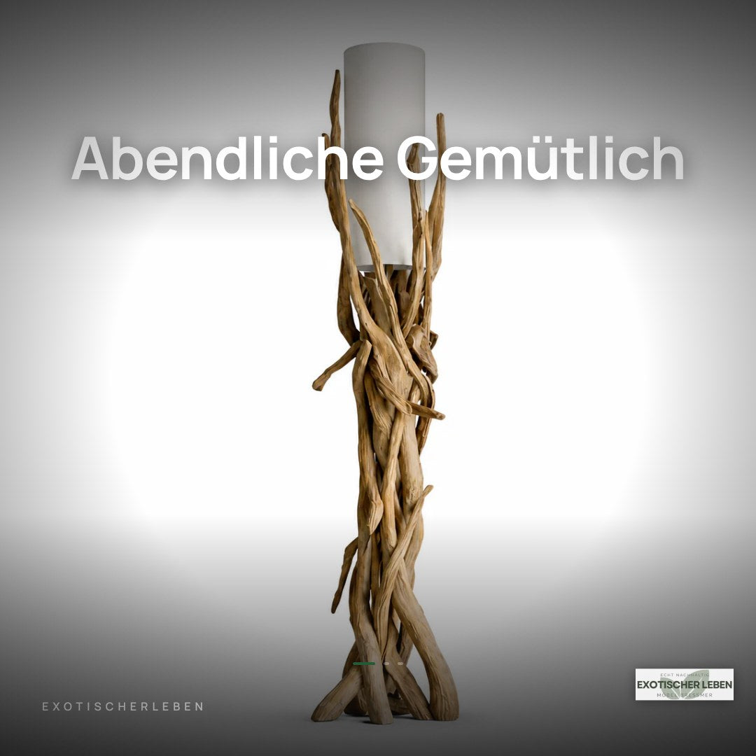 Treibholz Stehlampe VILLA Lampenschirm Natur