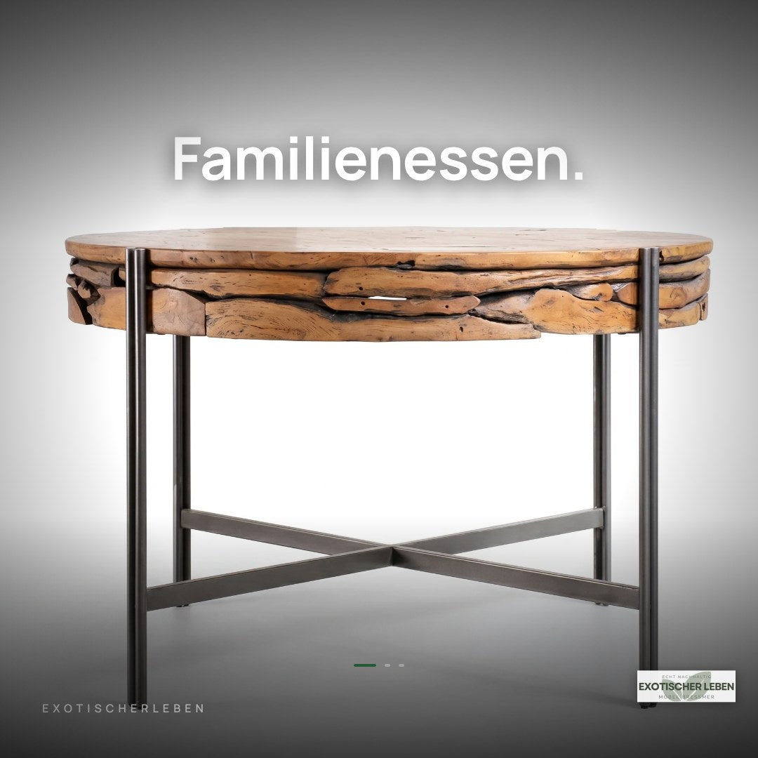 Teakholz Esstisch ROKKA Ø 120 cm