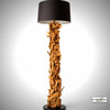Stehlampe Treibholz CLEON  | Höhe 165 cm | Lampenschirm Schwarz
