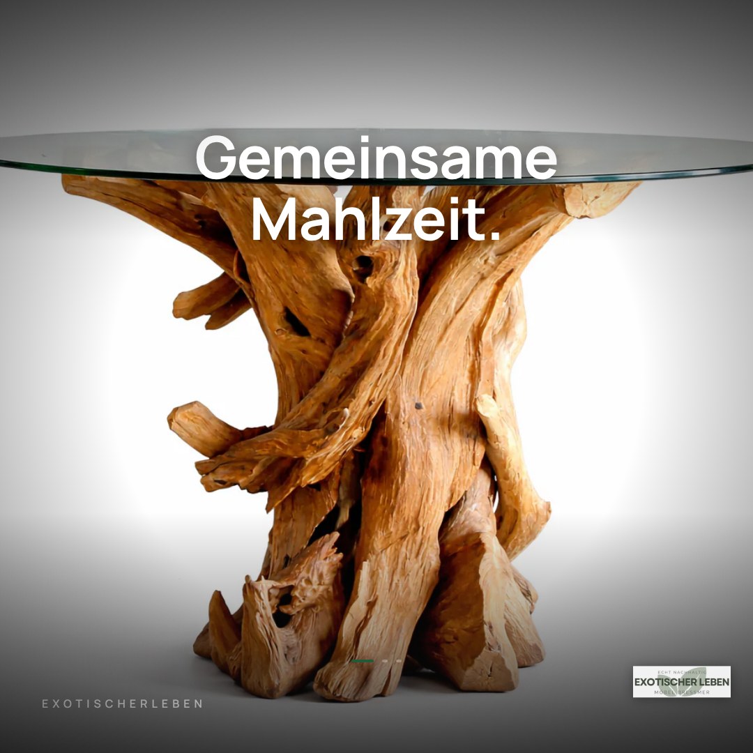 Wurzelholz Esstisch IKAL inkl.Glasscheibe Ø 100 cm - Google Shopping
