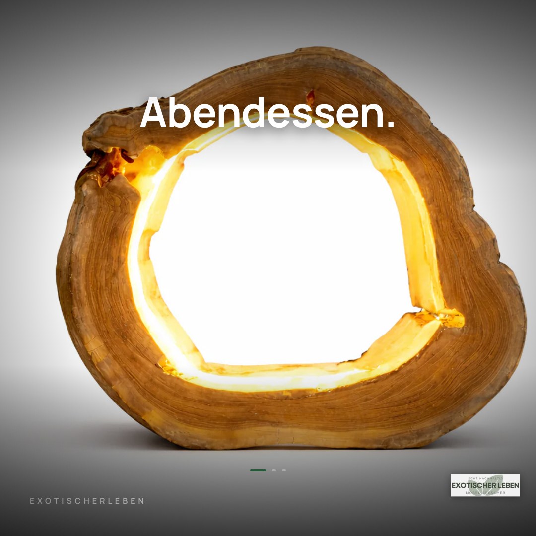 Baumscheibe Tischlampe NATURA LED mit integriertem LED-Band