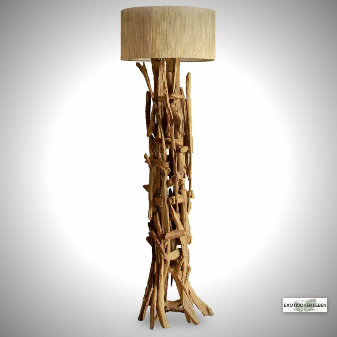 Treibholz Stehlampe REGATA  inkl. Lampenschirm
