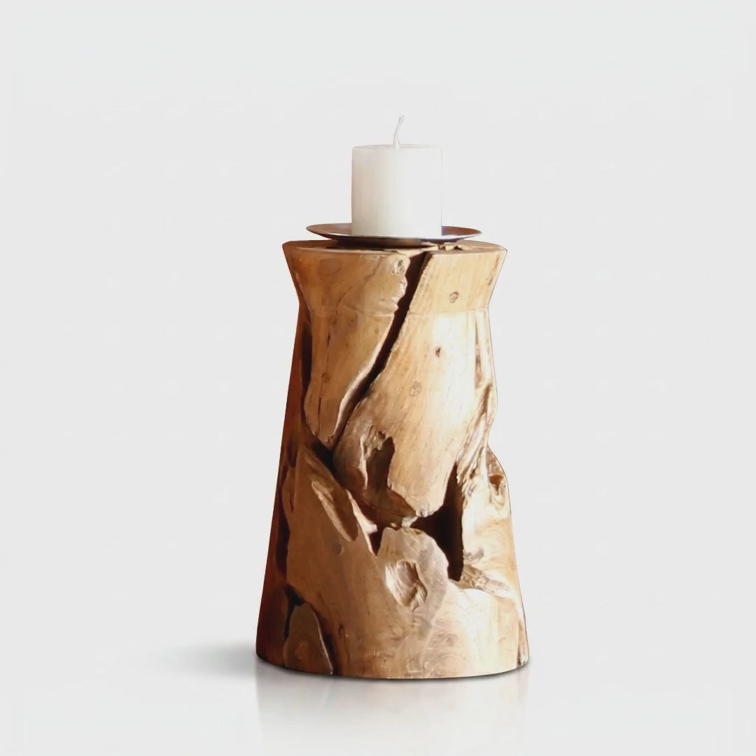 Teak Kerzenständer OXXY
