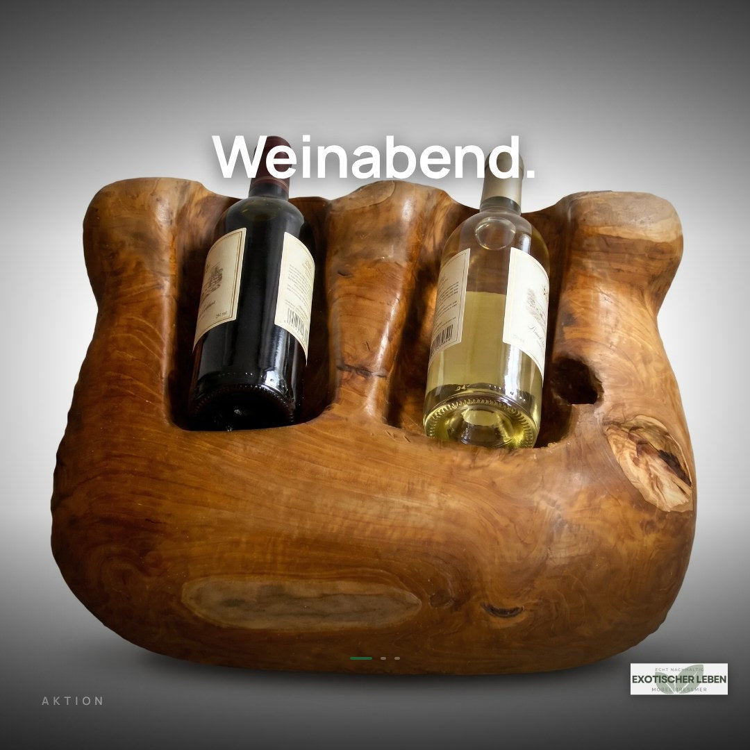 VERO Weinregal Holzstamm für 2 Flaschen