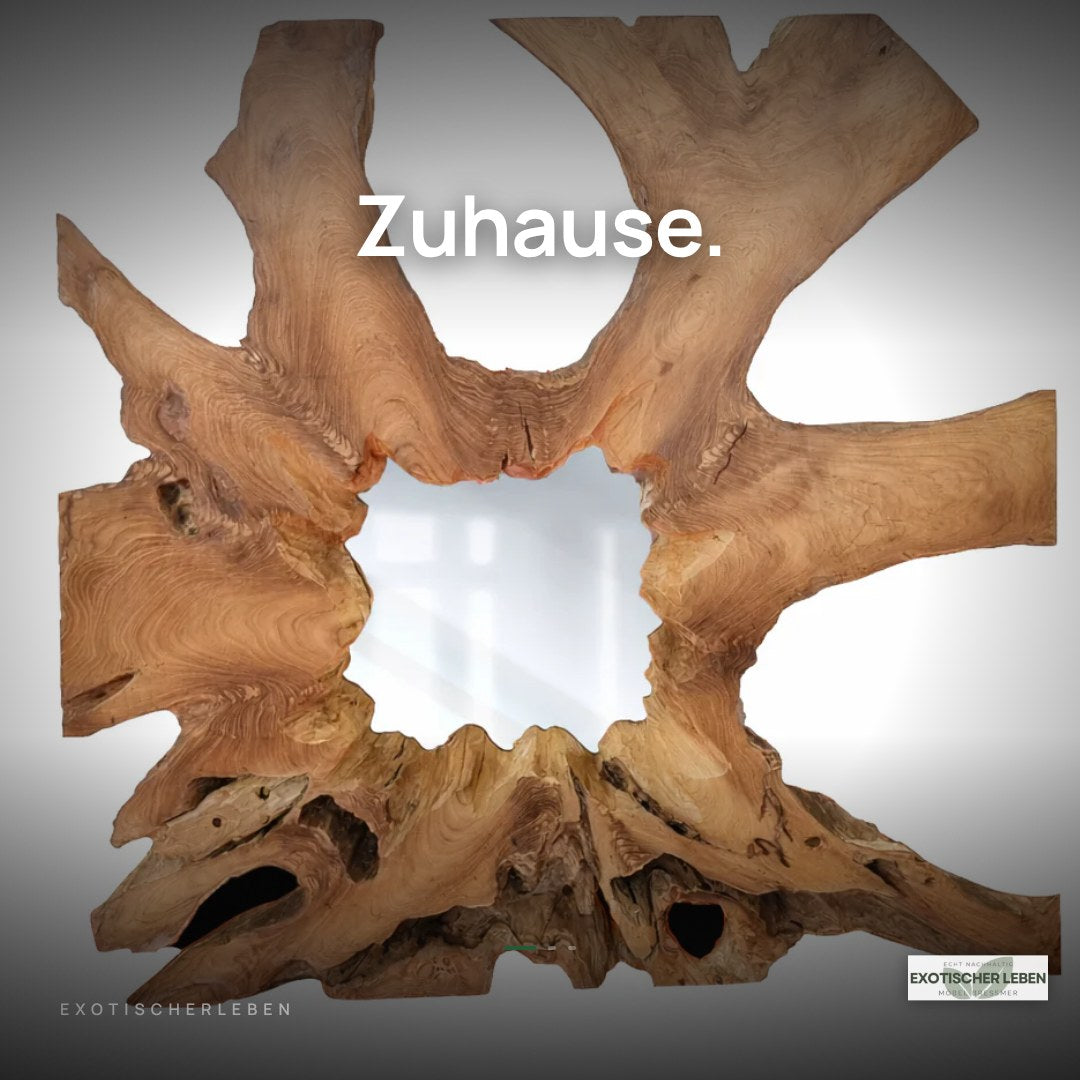 Wurzelholz Wandspiegel NAGA 100 x 100 cm