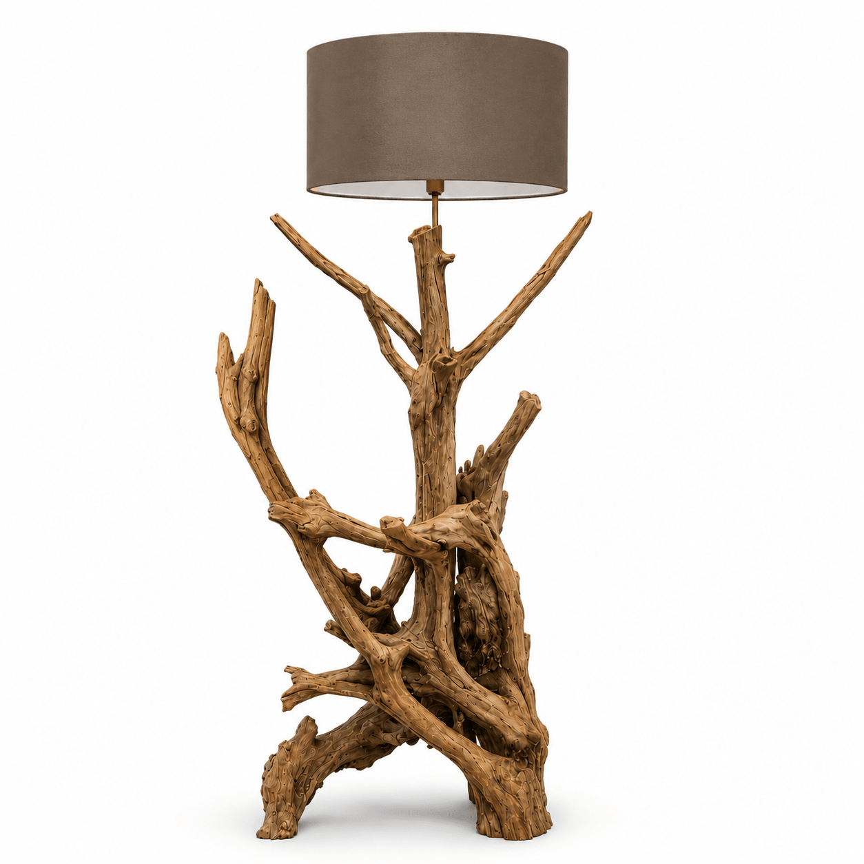 Stojací lampa Teak Root RIAZ  | vč. stínidla