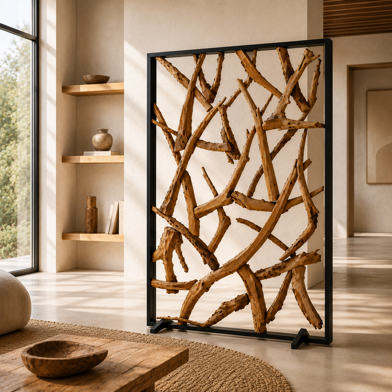 MAZE Raumteiler Teakholz 120cm x 180cm