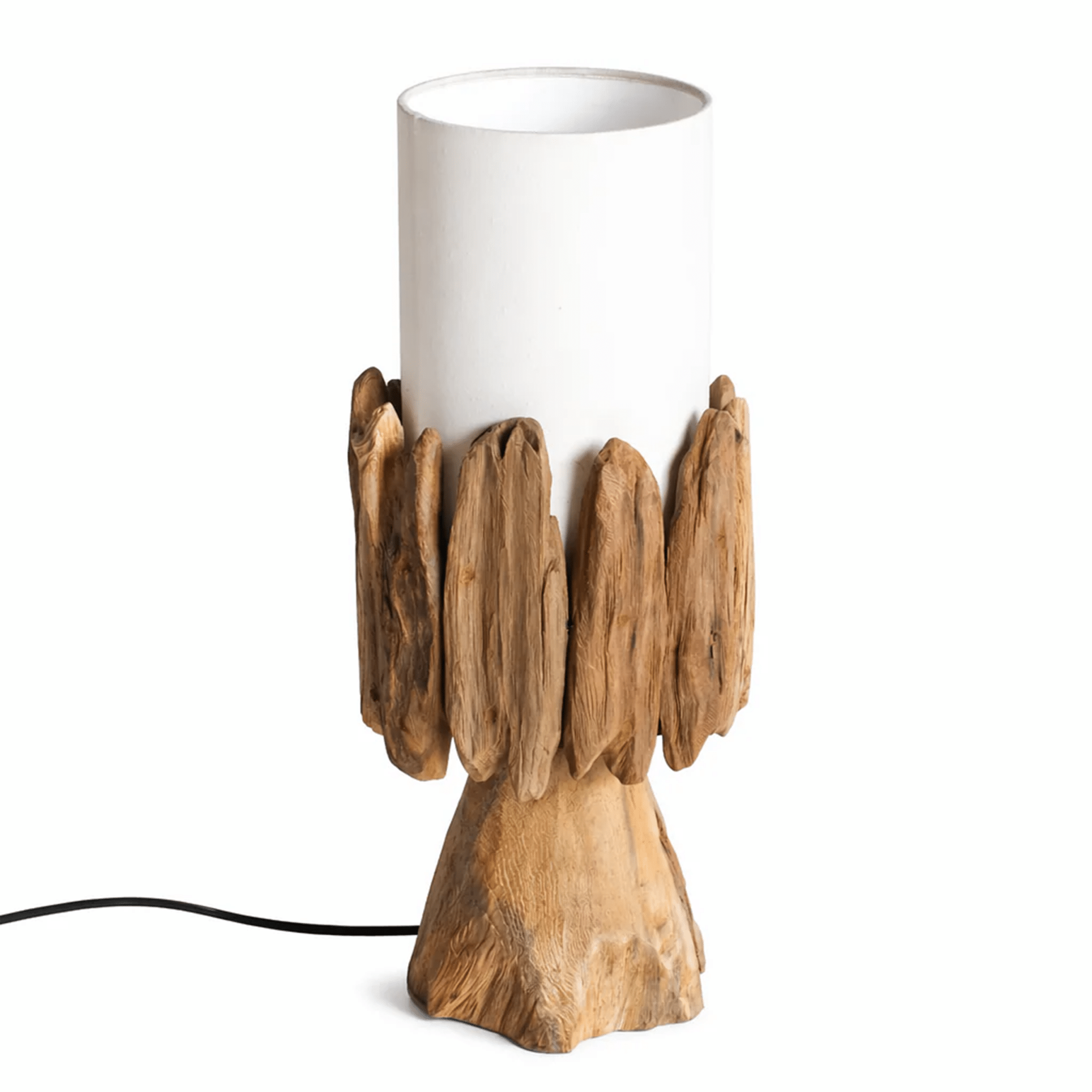 Stolní kořenová lampa Belmiro výška 55 cm | Příroda stínidla