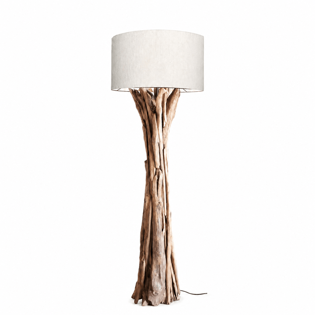 Stojací lampa Driftwood Quinton stínidlo natural / 195 cm