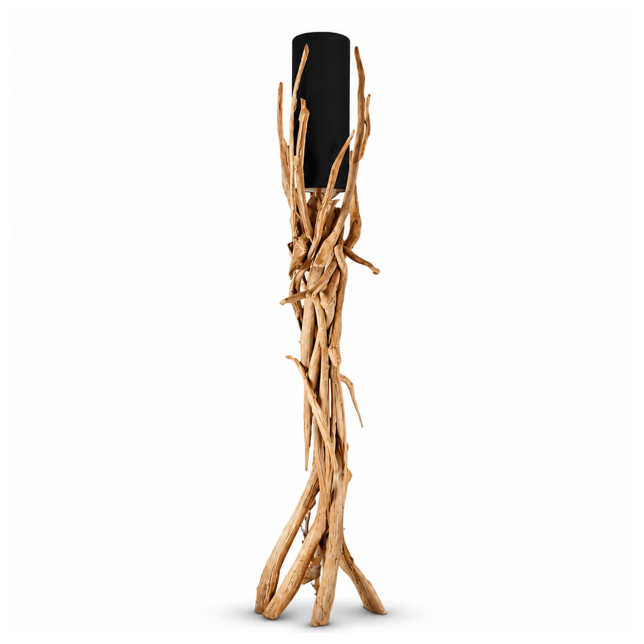 Stojací lampa Driftwood VILLA stínidlo černé 180 cm