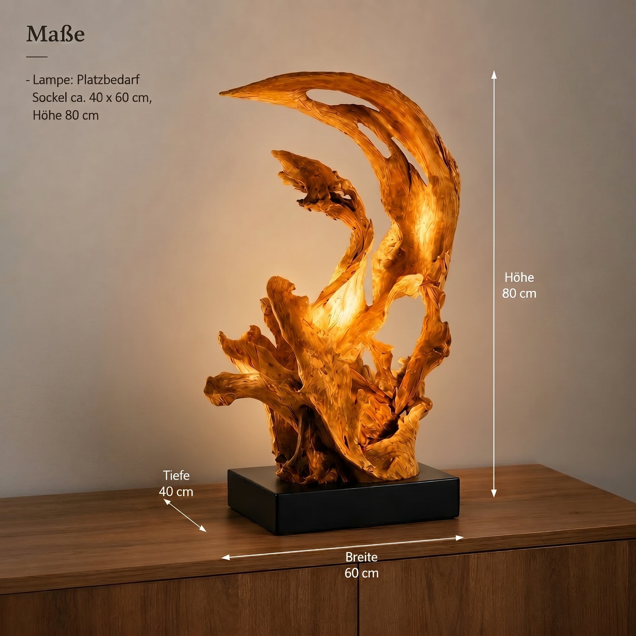 Lampa de masa Driftwood KRYTON inaltime 80 cm