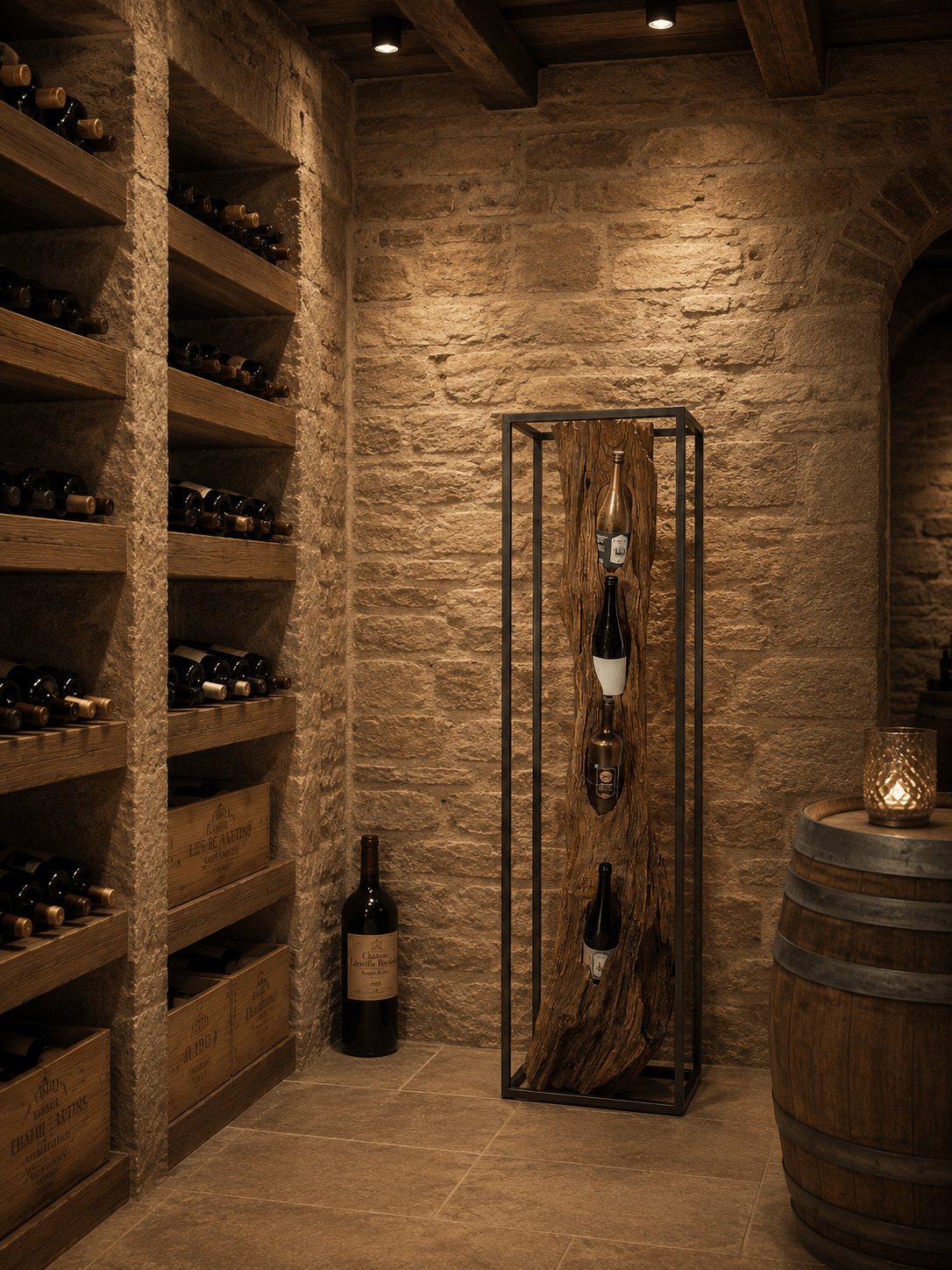 Stalak za vino Fensunaga stalak za vino puno drvo 150 cm
