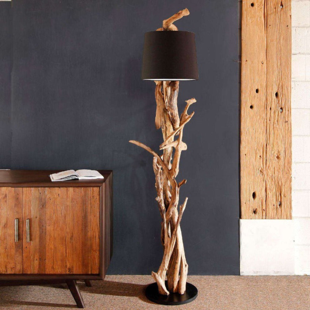 Lampe Treibholz mit Lampenschirm XL