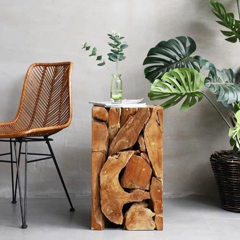 Teak Holz Sule XILON quadratisch Teak Holz Sule XILON quadratisch