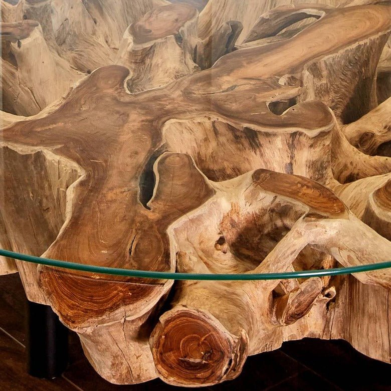 Konferenční stolek ROOT NAGA vč. skleněná deska Ø 100cm - Exotic Life